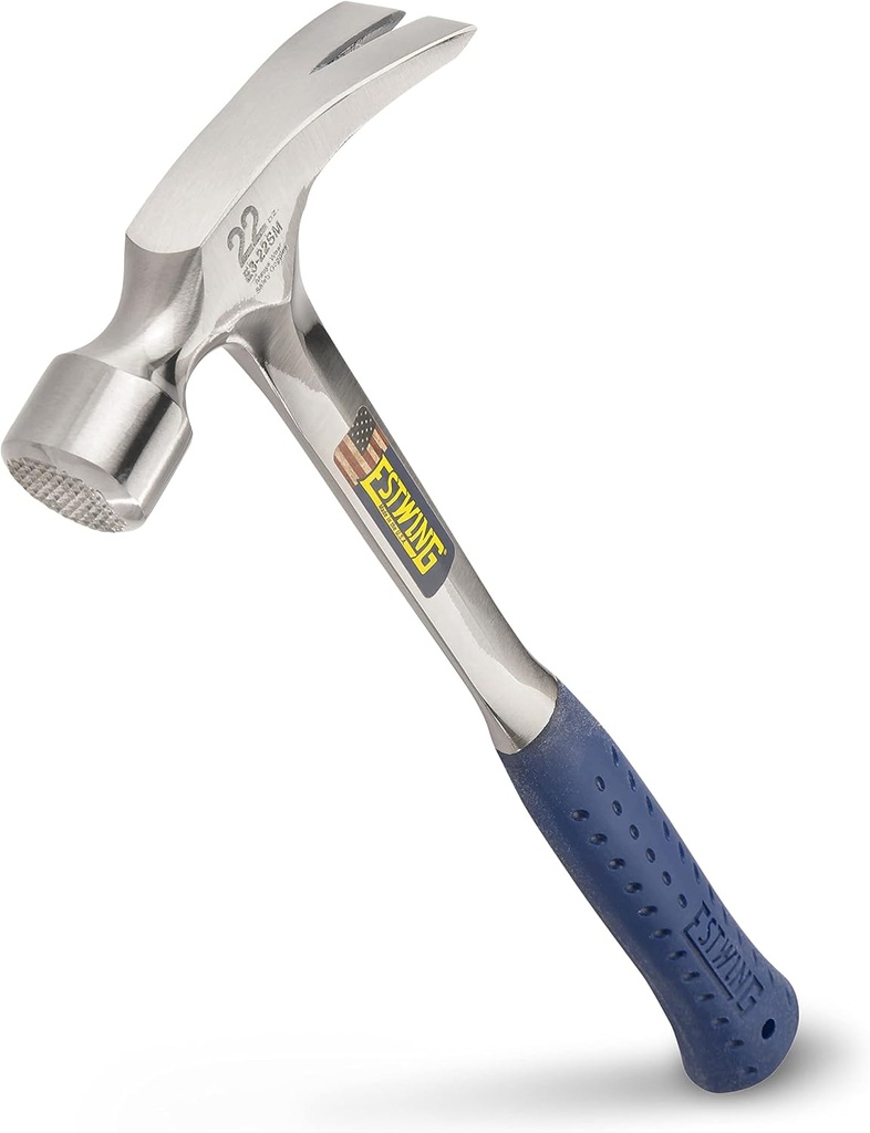 Estwing 22 Oz  Framing Hammer W/ Milled Face , Blue Grip