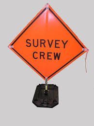 36'' Vinyl Sign with ribs Heavy Duty Survey Crew