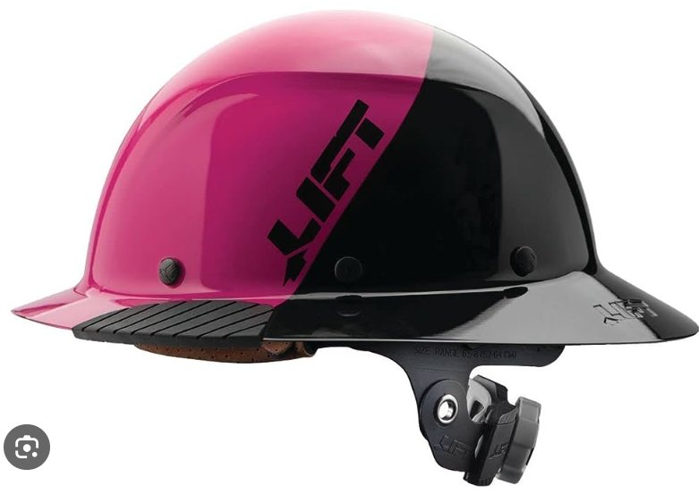 DAX Fiber Resin Full Brim  Hard Hat (50/50 Pink Black)