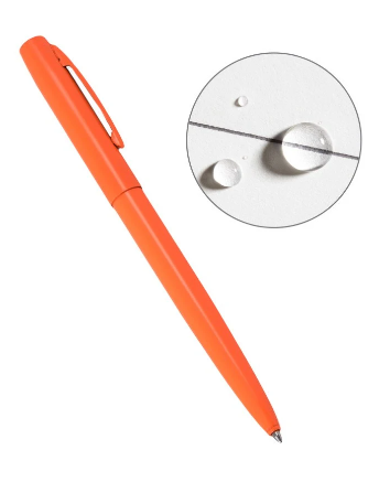 ALL WEATHER PEN - CLICKER - METAL - BLAZE ORANGE - BLACK INK