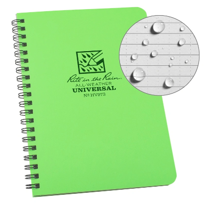 SPIRAL NOTEBOOK - UNIVERSAL - HI-VIZ GREEN