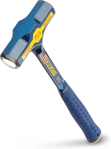 [E6-48E] Estwing 48 Oz Solid Steel Engineers Hammer With Blue Nylon Vinyl Grip And End Cap